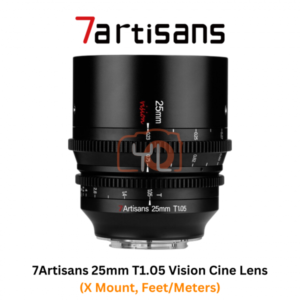 7Artisans 25mm T1.05 Vision Cine Lens (X Mount, Feet/Meters)