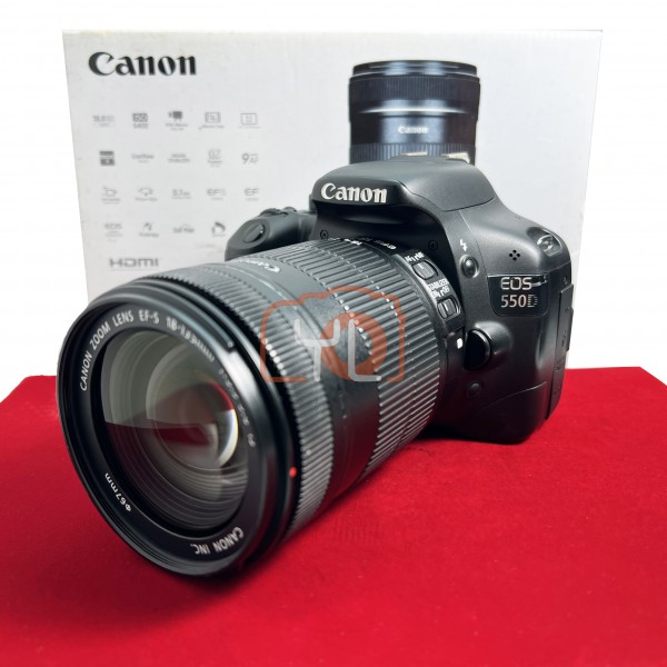[USED PJ33] Canon Eos 550D DSLR Camera + 18-135mm Lens ,85% Like New Condition (S/N:2033110794)