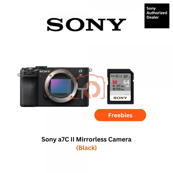 Sony a7C II Mirrorless Camera (Black) - Free Sony 64GB 277/150MB SD Card & LCS-BBK Carrying Case