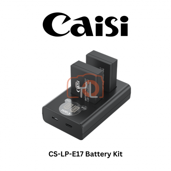 Caisi CS-LP-E17 Battery Kit (1100Mah) for Canon R50 (2pcs Batteries with Dual Charger)