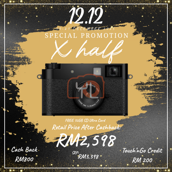 FUJIFILM X half Digital Camera (Black) (Free 32GB 120MB Ultra SDHC Card){12.12 promo}