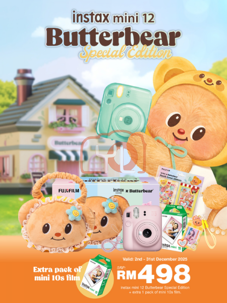 Fujifilm Instax Mini 12 Butterbear Kit - (Pastel Blue)