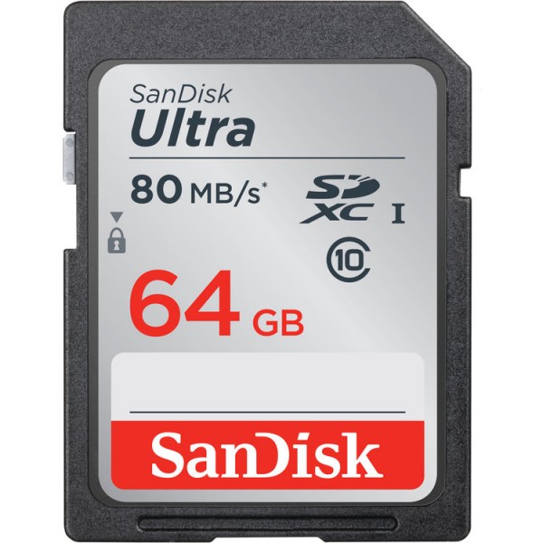 SanDisk 64GB Ultra UHS-I SD Card (80MB/s)