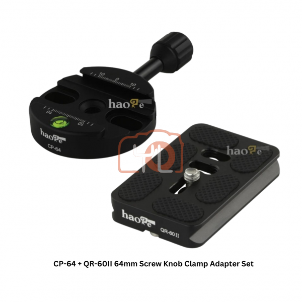 Haoge CP-64 + QR-60II 64mm Screw Knob Clamp Adapter Set