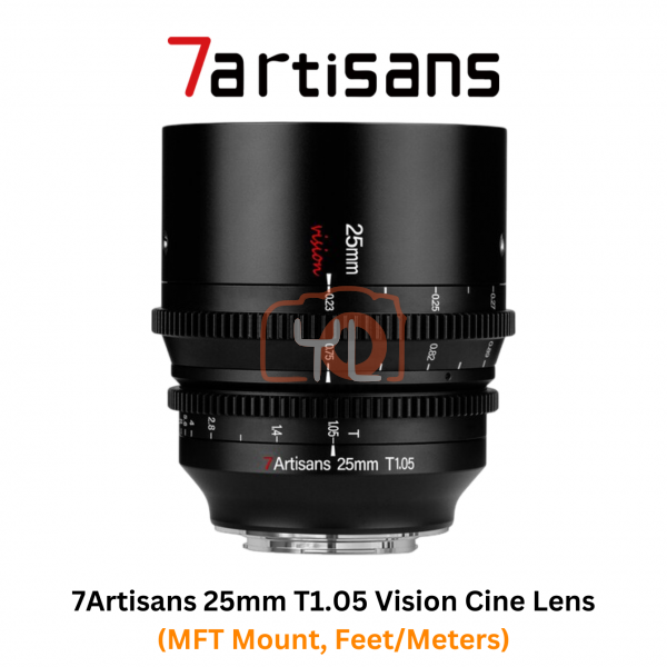 7Artisans 25mm T1.05 Vision Cine Lens (RF Mount, Feet/Meters)
