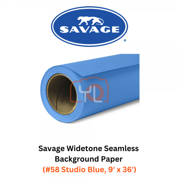 Savage Widetone Seamless Background Paper (#58 Studio Blue, 9' x 36')