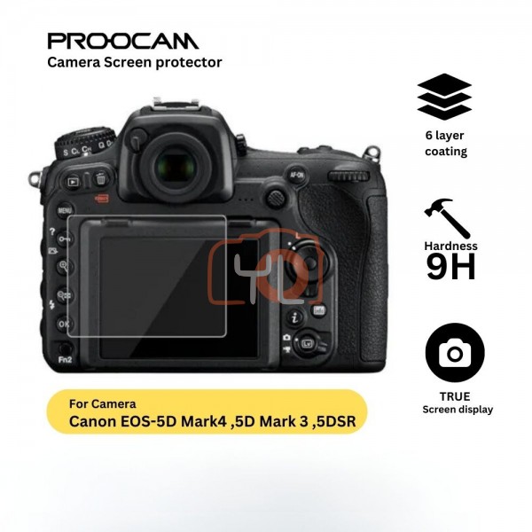 Proocam SPC-5DM4 Premium Tempered Glass LCD Screen Protector Canon 5D Mak4 , 5D Mak3