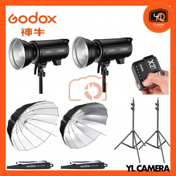 Godox DP1000III Professional Studio Flash (X2T-N , Para Umbrella , Light stand ) 2 Light Kit