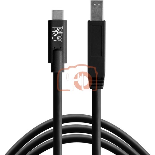 Tether Tools TetherPro USB Type-C Male to USB 3.0 Type-B Male Cable (15', Black)