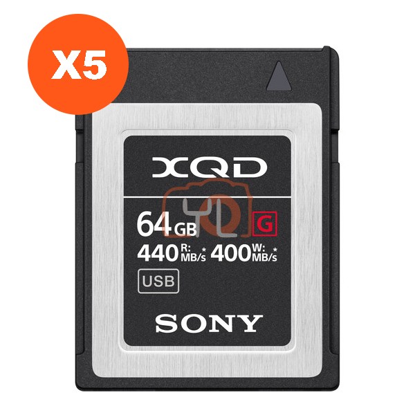 Sony 64GB XQD G Series Memory Card (Pack of 5)