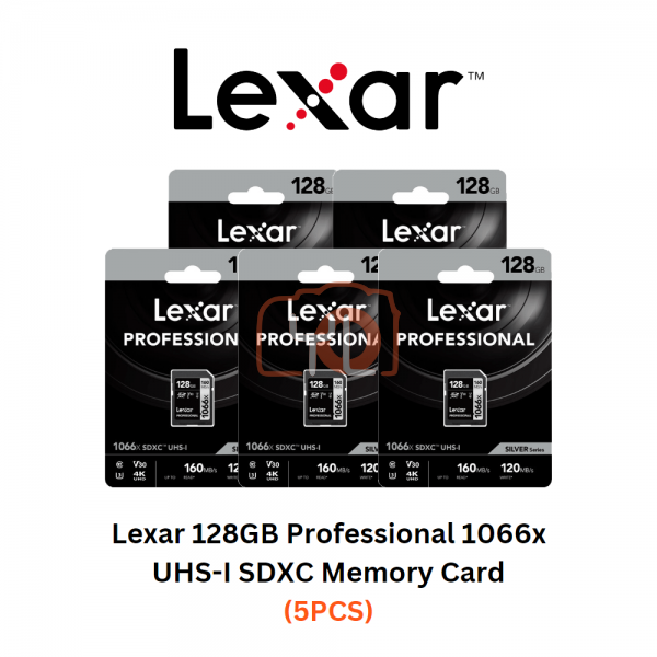 Lexar 128GB Professional 1066x UHS-I SDXC Memory Card (5PCS)