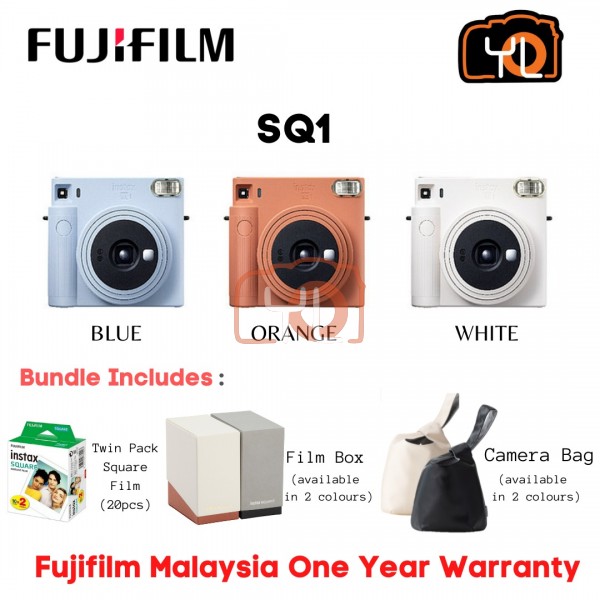 FUJIFILM INSTAX SQUARE SQ1 Instant Film Camera (Terracotta Orange) + Twin Pack ( Free Camera Bag and Film Box )