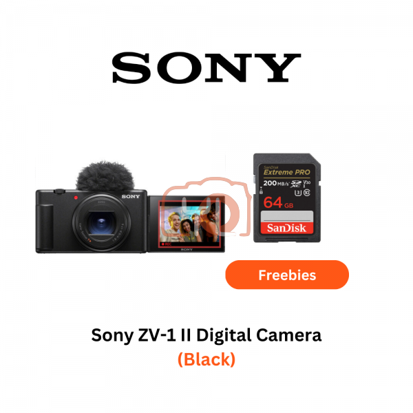 Sony ZV-1 II Digital Camera (Black) - Free 64GB SD card