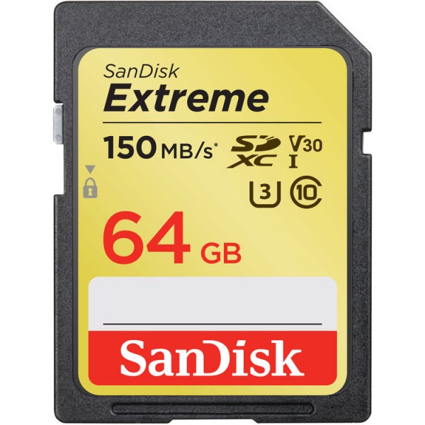 SanDisk 64GB Extreme UHS-I SD Card (150MB/s)