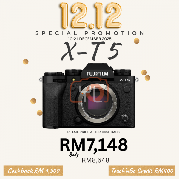 FUJIFILM X-T5 Camera Body (Black) - Free Sandisk 32GB UHS II SD Card {12.12 PROMO}