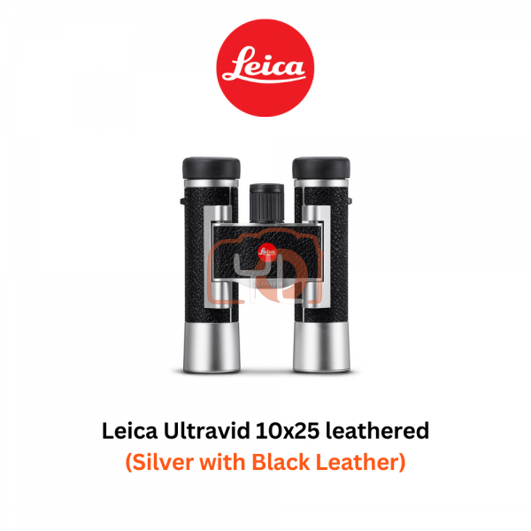 Leica 10x25 Ultravid Blackline Binoculars (Silver with Black Leather)