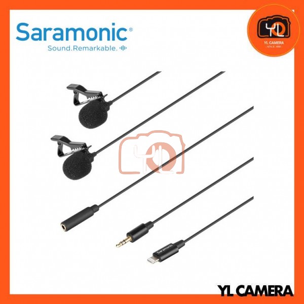 Saramonic LavMicro U1C Dual Omnidirectional Lavalier Microphone with Lightning Connector for iOS Devices (19.6' Cable)