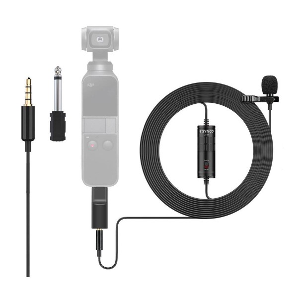 Synco Audio Lav-S6P Lavalier Omnidirectional Condenser Microphone with 3.5mm to Type-C Adapter