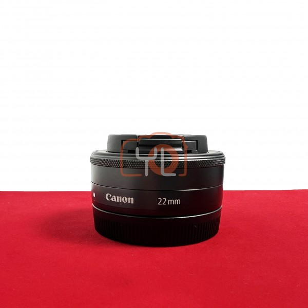 [USED-PJ33] Canon 22mm F2 STM EF-M (Black) ,90% Like New Condition (S/N:865202000262)