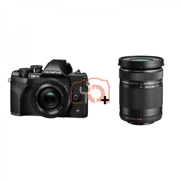 Olympus E-M10 Mark IV Kit (14-42) (Black) + Olympus 40-150mm F4-5.6 R  Lens - {FREE 32GB SD Card}