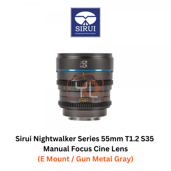 Sirui 55mm T1.2 S35 Manual Focus Cine Lens (E Mount, Gun Metal Gray)