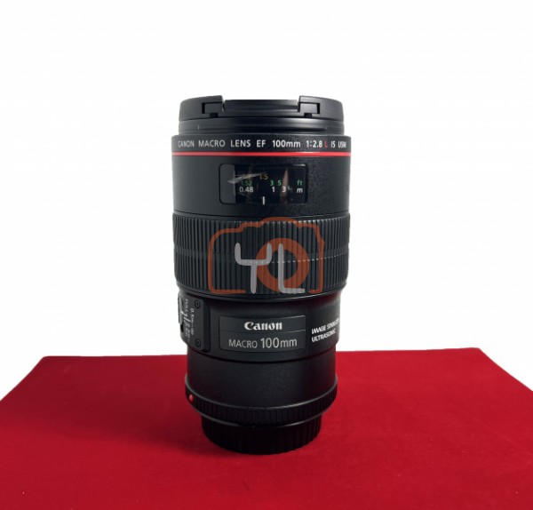 [USED-PJ33] Canon 100mm F2.8 L Macro IS USM EF (No Hood) ,90% Like New Condition (S/N:4694915)