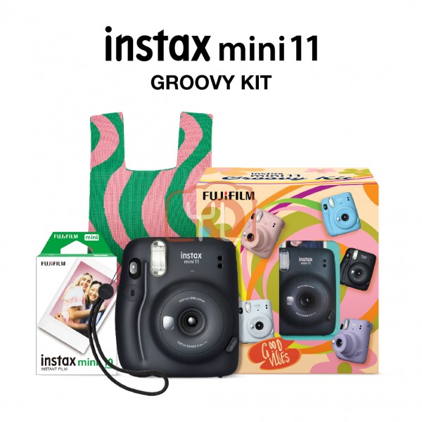 FUJIFILM INSTAX Mini 11 Groovy Kit  (Charcoal Gray)