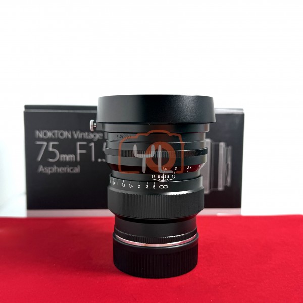 [USED-PJ33] Voigtlander 75mm F1.5 Nokton Vintage Line ASPH VM (Leica M) Black, 95% Like New Condition (S/N:7350217)