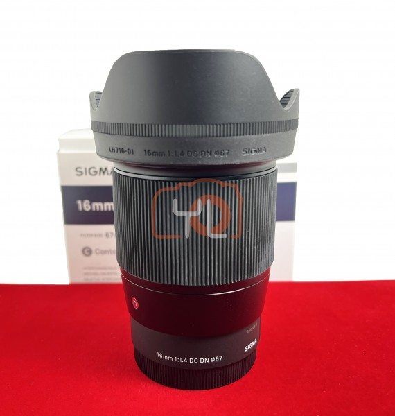 [USED-PJ33] Sigma 16mm F1.4 DC DN Contemporary (Sony E Mount), 95% Like New Condition (S/N:55076312)