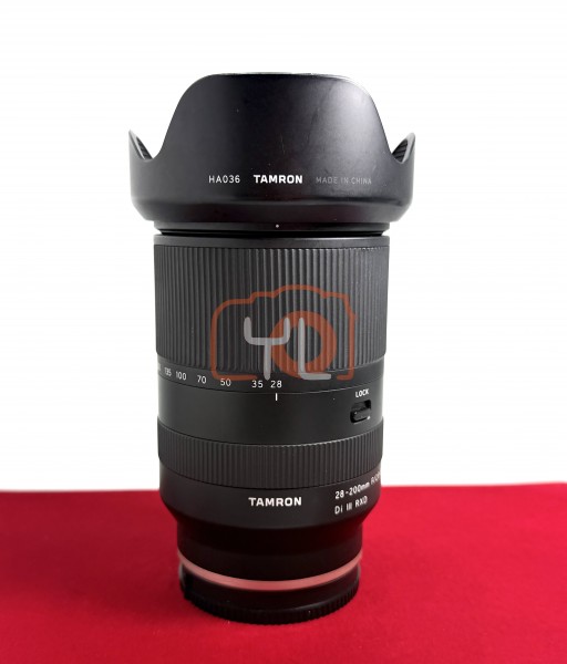 [USED-PJ33] Tamron 28-200mm F2.8-5.6 DI III RXD (Sony FE), 90% Like New Condition (S/N:104747)