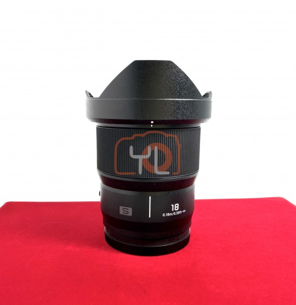 [USED-PJ33] Panasonic 18mm F1.8 Lumix S, 95% Like New Condition (S/N:XK2HA201424)