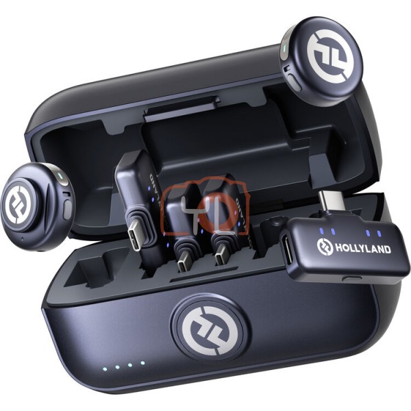Hollyland LARK M3 Combo 2TX&4RX Wireless Microphone System with 2 Clip-On Mic/Transmitters & 4 USB Receivers (2.4 GHz)