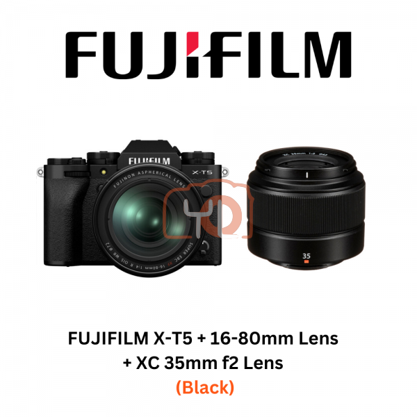 FUJIFILM X-T5 + 16-80mm Lens + XC 35mm f2 Lens (Black)
