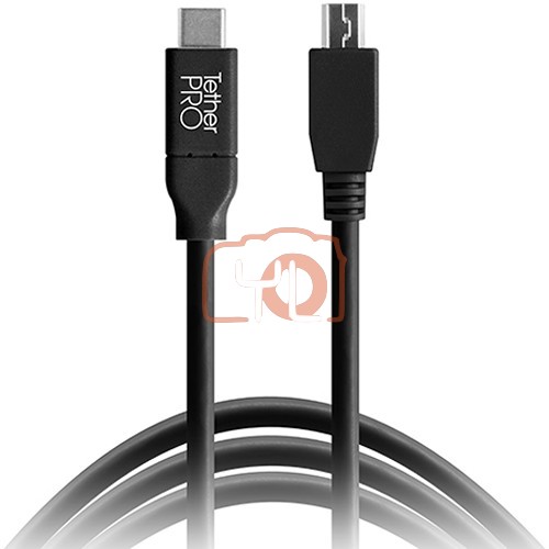 Tether Tools TetherPro USB Type-C Male to 5-Pin Mini-USB 2.0 Type-B Male Cable (15', Black)