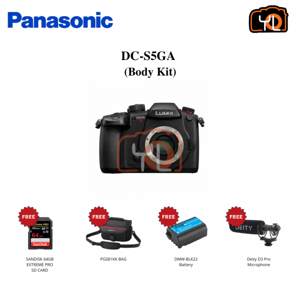 Panasonic Lumix S5 Mirrorless Camera - ( FREE SANDISK 64GB EXTREME PRO SD CARD, PGS81KK BAG, DMW-BLK22 Battery And Amaran COB 60X Bi Color LED Light (LED Light & Extra Battery claim online at