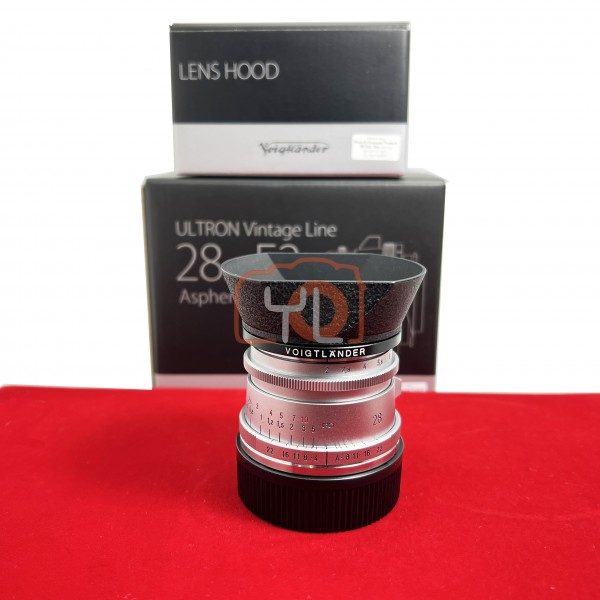 [USED-PJ33] Voigtlander 28mm F2 Type II Ultron Vintage Line ASPH VM (Leica M) Silver ,95% Like New Condition (S/N:7210365)
