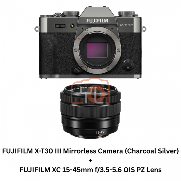 FUJIFILM X-T30 III Mirrorless Camera (Charcoal Silver) + FUJIFILM XC 15-45mm f/3.5-5.6 OIS PZ Lens