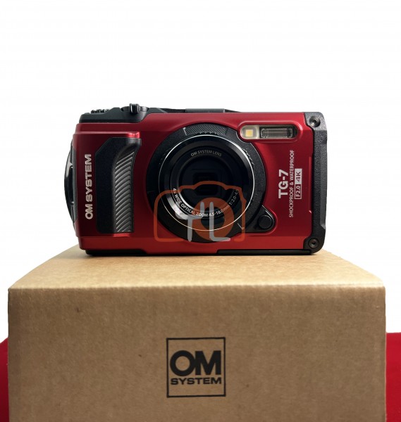 [USED-PJ33] OM System TG-7 Camera (RED) , 99% Like New Condition (S/N:BJQA45451)