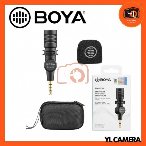 Boya BY-M110 Ultracompact Condenser Microphone with 3.5mm TRRS Plug