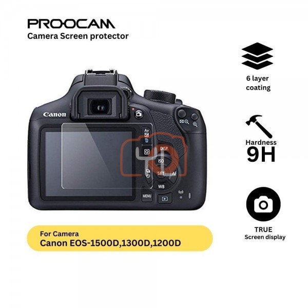Proocam SPC-1500D Premium Tempered Glass LCD Screen Protector Canon 1500D 1200D 1300D