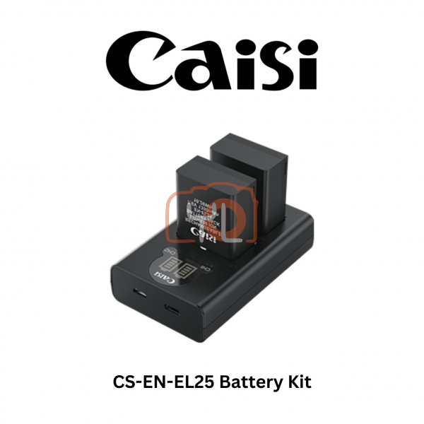 Caisi CS-EN-EL25 Battery Kit (1350Mah) for Nikon Zfc, Z50, Z30 (2pcs Batteries with Dual Charger)