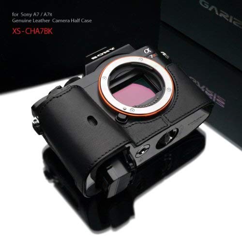 Gariz Genuine Leather XS-CHA7BK Camera Metal Half Case for Sony Alpha A7S A7R A7 Black