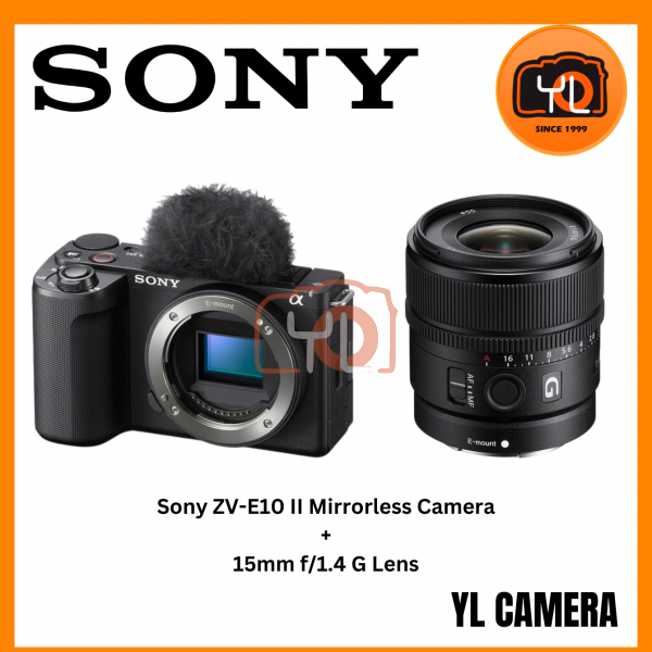 Sony ZV-E10 II Mirrorless Camera (Body) + Sony E 15mm f/1.4 G Lens (Free Sandisk 64GB Extreme Pro SD Card & Extra Battery)