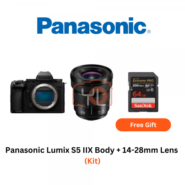 Panasonic Lumix S5 IIX Mirrorless Camera + 14-28mm Lens - FREE SANDISK 64GB EXTREME PRO SD CARD