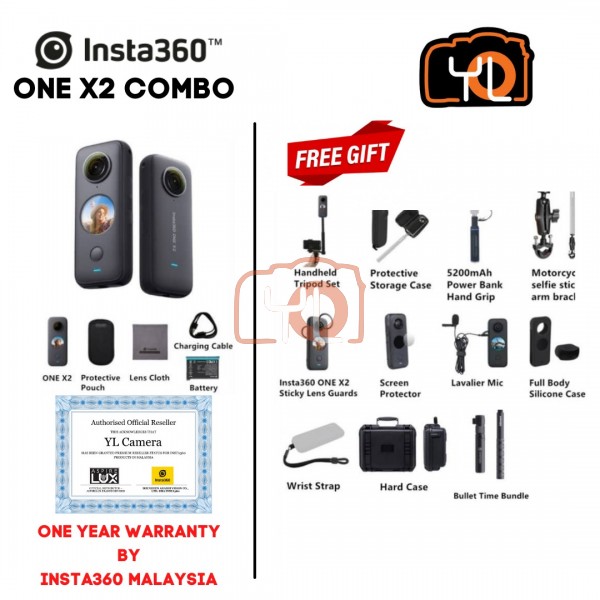Insta360 One X2 (Free SandDisk 64GB microSD Card 160mb/s + Selfie Stick) - COMBO