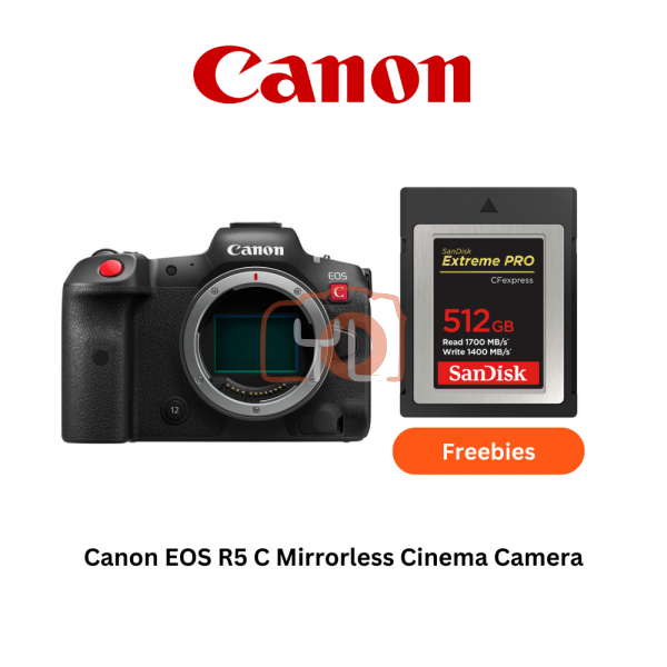 Canon EOS R5 C Mirrorless Cinema Camera - Free 512GB CF Express type B
