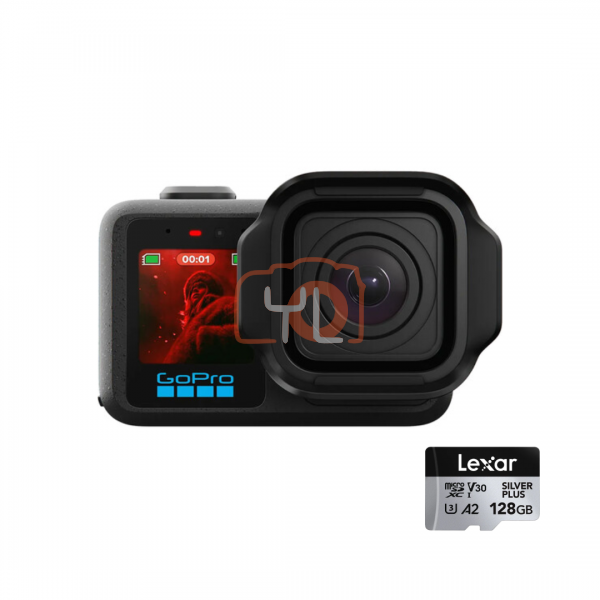 GoPro MISSION 1 with Lexar 128GB micro SD silver plus card
