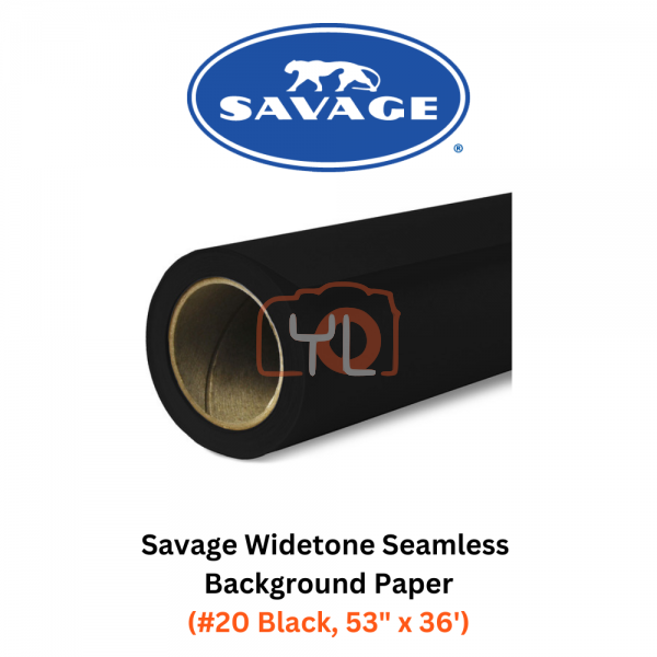 Savage Widetone Seamless Background Paper (#20 Black, 53