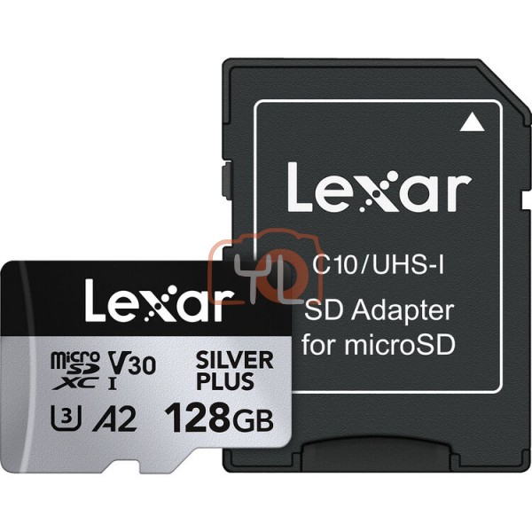 Lexar 128GB Professional SILVER PLUS UHS-I microSDXC Memory Card with SD Adapter