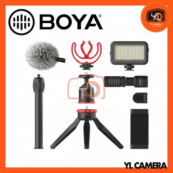 Boya BY-VG350 Smartphone Vlogger Kit Plus with BY-MM1+ Mic, LED Light, and Accessories